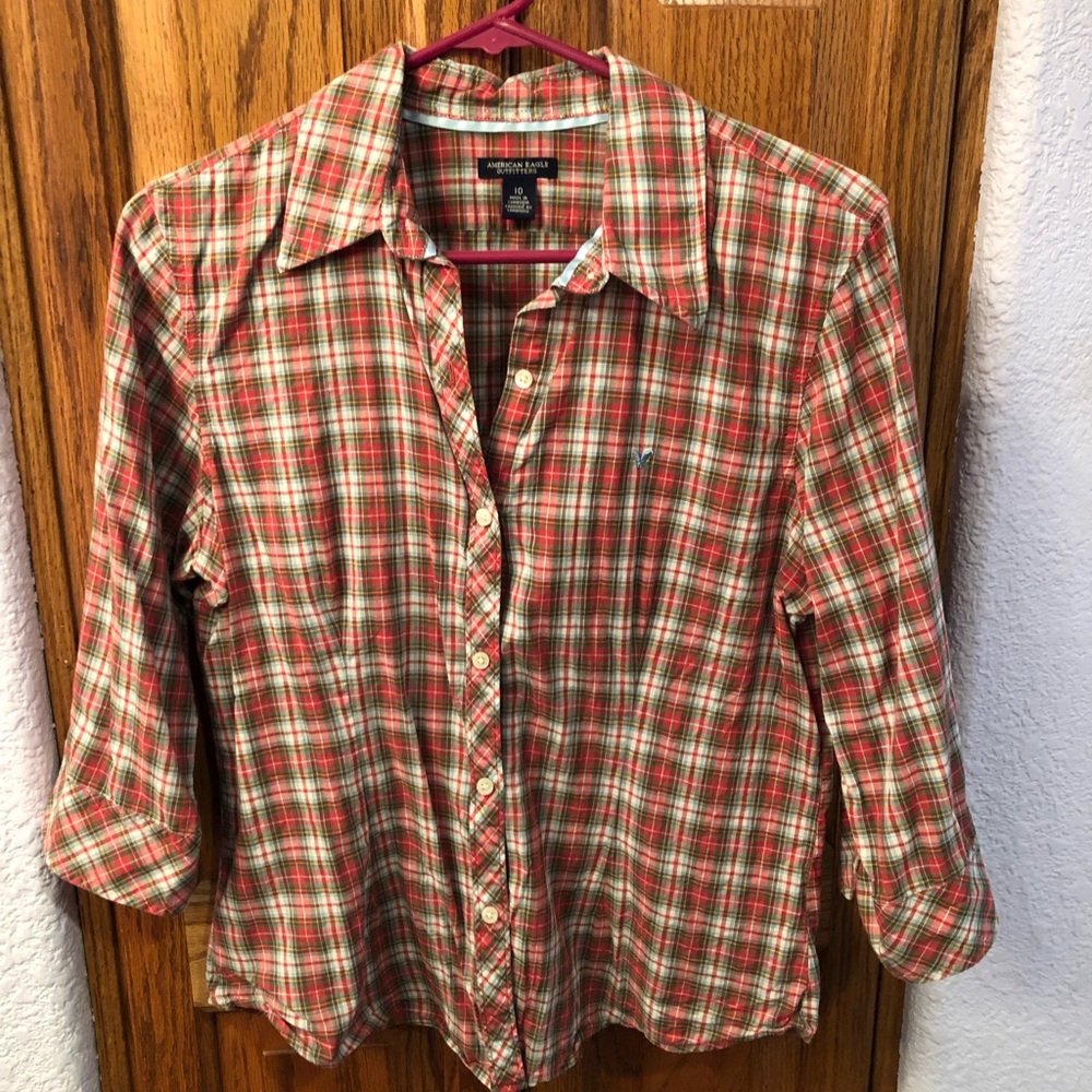 Plaid shirt - 3/4 length sleeves